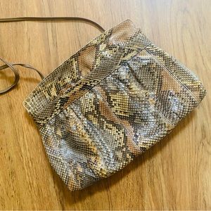 Vintage First Lady Tan Snakeskin Handbag